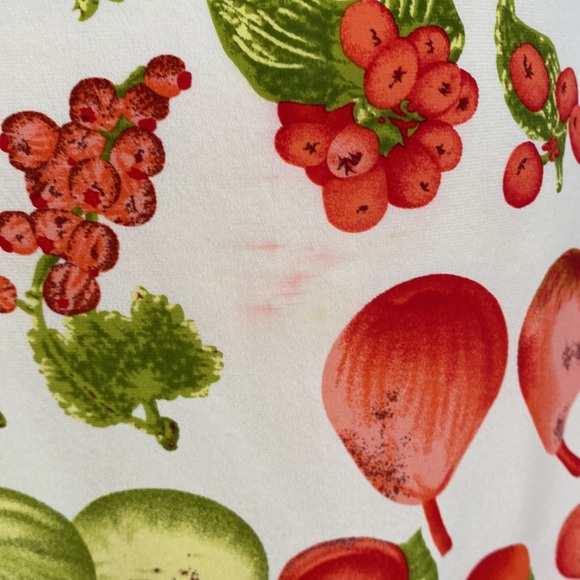 Vintage 90s Y2K πππππRARE Betsey Johnson White Silk Fruit Dress, Size 6 - Picture 7 of 16